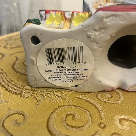 Vintage Christmas Winter Village Town Bakery House & Decorated Village House Y2K - Picture 8 of 12